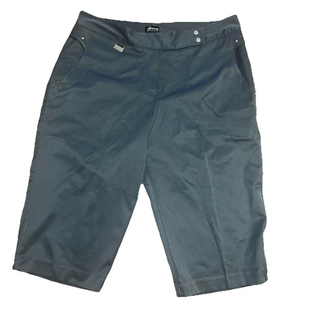 Swing Bette Court Golf Capri Pants Womens‎ 14 Gray Tanya Fit Performance Active